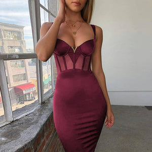 Bandage Dress Summer Women&#39;s 2021 Black Bodycon Dress Rayon Mesh Insert  Ladies White Red Sexy Party Dress Evening Club Outfits